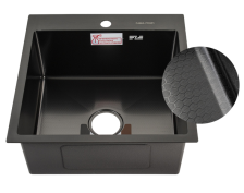 Мойка врезная 50х50 (0,8) h=220 графит дизайн 505033G Fabia Profi