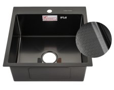 Мойка врезная 50х50 (0,8) h=220 графит дизайн 505033G Fabia Profi