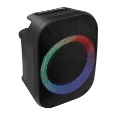 Портативная колонка Perfeo DISCO RING FM, MP3, microSD, USB, AUX, 20 Вт, 3600 мАч, черная