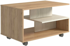 Стол журнальный тип 11 Дуб крафт золотой/дуб крафт белый