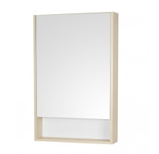Зеркало со шкафчиком Сканди-55 белый/дуб верона (55х85х13)
