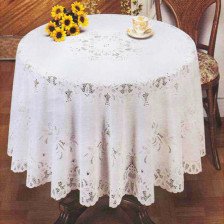 Скатерть ПВХ CROCHETD D150см С311-D150WH белая