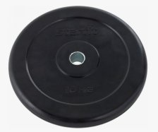 Диск обрезиненный STARFIT BB-202 10 кг, d=26 мм , стальная втулка черный