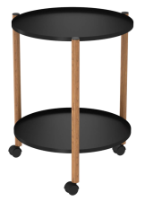 Стол журнальный SHT-CT62 черный муар/светлый орех