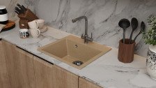 Мойка из искусственного камня 565х505 песочный 17779/38