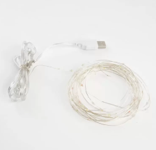 Гирлянда "Роса" 10м 5000К 100LED IP20 прозрачный шнур USB CL576