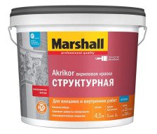 Краска Akrikor структурная матовая BW (4,5л) Marshall