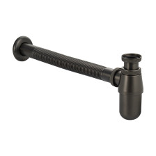 Сифон металлический для раковины нерж сталь/графит 8713