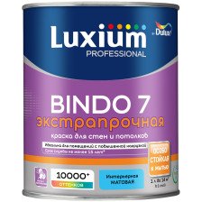 Краска Bindo 7 Prof экстрапрочная белая матовая для стен и потолков (1л) Dulux / Luxium
