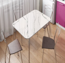 Стол прямоугольный Мрамор белый 1000х670мм