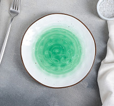 Тарелка Ио 19 см белый/зеленый 4471199