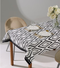 Скатерть хлопок Этель Марокко 150х180, Белый, черный