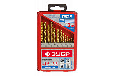 Набор сверл по металлу 13шт 1,5-6,5мм титан ЗУБР 29615-Н13