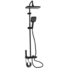 Стойка душевая со смесителем и гигиеническим душем BRIMIX "Тропический душ" АБС пластик/черный 30512