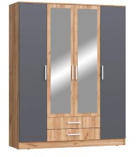 Шкаф 4-дверный Мартина Графит/Дуб крафт 1600х2016х520 мм