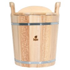 Запарник 14л липа Цветочный орнамент с крышкой