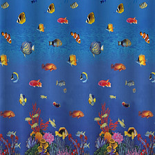 Штора для ванной комнаты 180х180см САНАКС МОРСКАЯ ФАУНА без колец 01-58