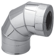 Колено-сэндвич нержавеющий (439/0,8+нерж) 130х200 90 Градусов