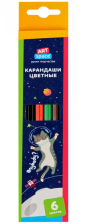 Карандаши цветные 6 цв ArtSpace Космонавты заточенные