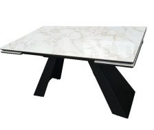 Стол Леон 1400х800 (300+300) Керамика Клара Ларкин/Черный