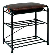 Подставка для обуви "Альфа 13" с сиденьем и ящиком Черный