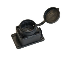Гнездо с заглушкой каучук 2P+PE 1x16A 220-240V IP44 черный E1M