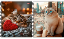 Тетрадь 96 л клетка Красивые коты 370893
