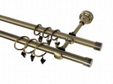 Карниз металлический гладкий d16 мм СМ-2401-2Р золото антик 2 м