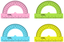 Транспортир пластиковый 8 см СТАММ ТР01