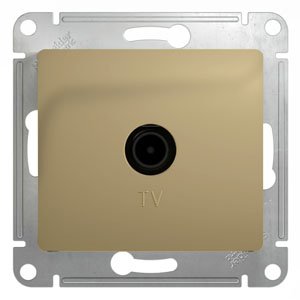 Розетка TV 1-м скрытой установки Glossa GSL000491 1DB одиночная титан