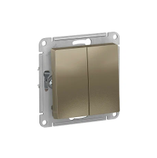 Переключатель 2-м скрытой установки Atlas Design ATN000565 шампань