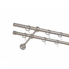 Карниз металлический крученый d16 мм СМ-2997-2Р хром матовый 1,8 м