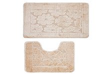 Комплект ковриков для ванной комнаты BANYOLIN CLASSIC 2 шт 60х100/50х60см 11мм бежевый