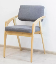 Стул регулируемый по высоте Робин Wood Бруно рогожка Серый+лак