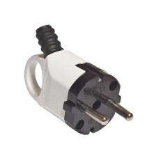 Вилка с заземлением угловая универсальная 16А 250В с ушком А0112 черный