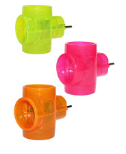 Разветвитель 3Т 3 розетки 6А розовый TOKER