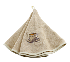 Полотенце кухонное круглое махровое VAROL Размер: 45 см диаметр, Цвет: Бежевый