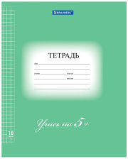 Тетрадь 18 л Brauberg клетка Эко 5-ка зеленая
