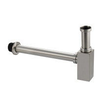 Сифон металический для раковины квадратный профиль нержавеющая сталь/сатин 8743