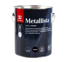 Краска по ржавчине 3 в 1 гладкая черная METALLISTA (2,3л) TIKKURILA