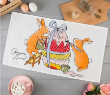 Полотенце рогожка 35х60 "Доляна" Пасхальные яйца 5511246