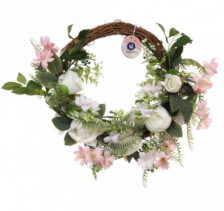 Венок Сказка 42см нежно-белый 951-209
