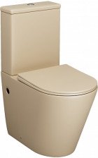 Унитаз Компакт GR-4480BEMS Colour бежевый матовый, безободковый с сиденьем (620х365х810)