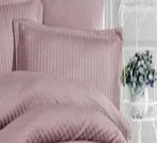 Наволочка страйп-сатин 70х70 см дымчатая роза Mariya DeLuxe