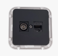 Розетка TV+компьютерная скрытой установки ТК-6551 карбон ASTRUM