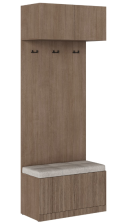 Шкаф с вешалкой и сиденьем Кантри ШК-004 Тира/Кадена Вуд