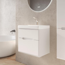 Тумба с раковиной MODUO Slim -50 подвесная, белая