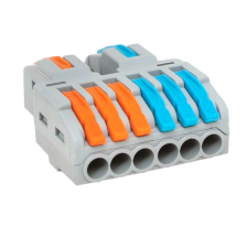 Зажим клеммный СМК 222-422-6 с рычагом разветвительный 2/6х4 мм 32А