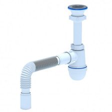 Сифон бутылочный Грот 1 1/2х40 с нерж выпуском, гофрой 40х50 АНИ А01.10