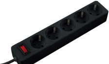 Фильтр сетевой 5-ти местный 3м с заземлением Космос черный